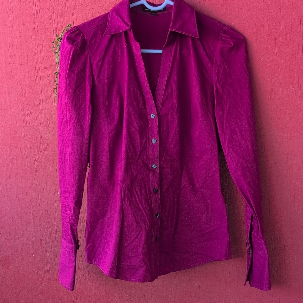 Express Fuchsia Button-Down Shirt